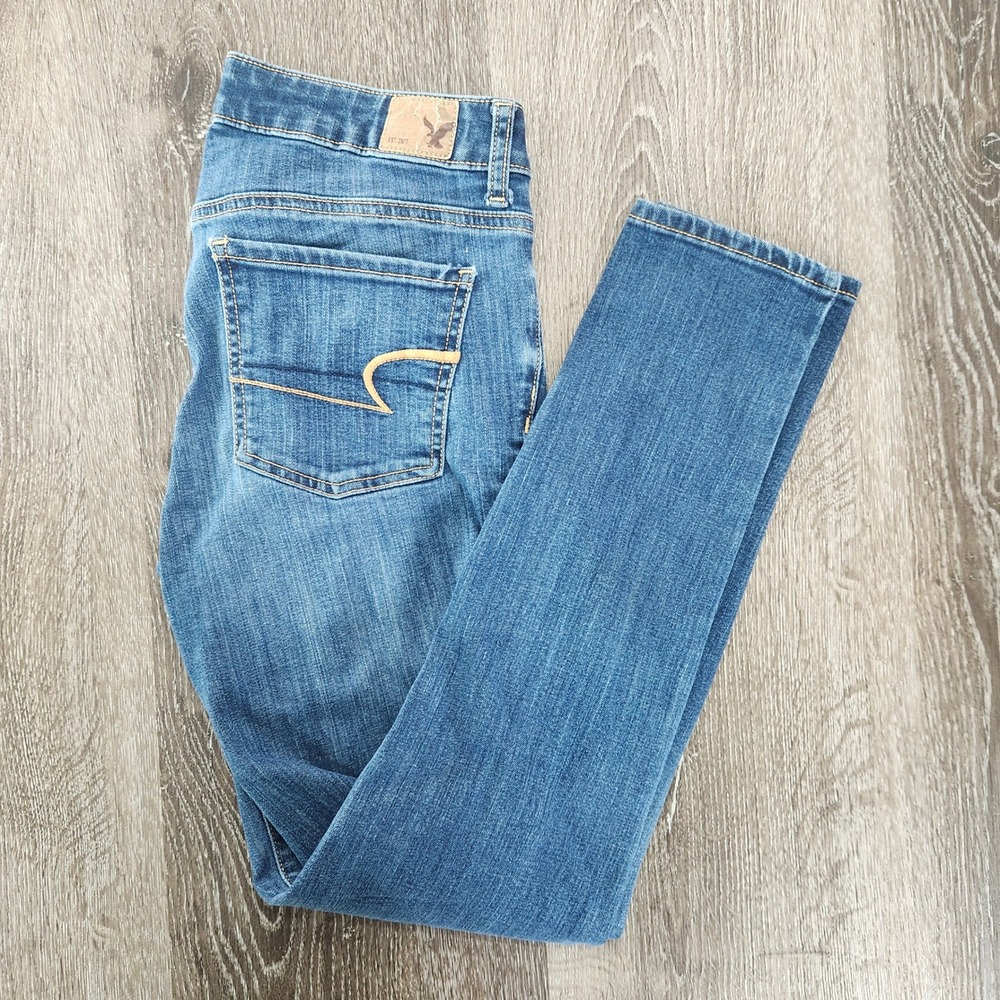 American Eagle Outfitters Jegging Medium Wash Blue Skinny Jeans Women's Size 6